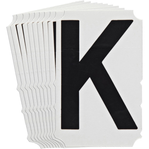 Quick-Align&reg;Individual Gothic Number and Letter Labels, K, 4" H, Black Canadian Safety Group Inc.