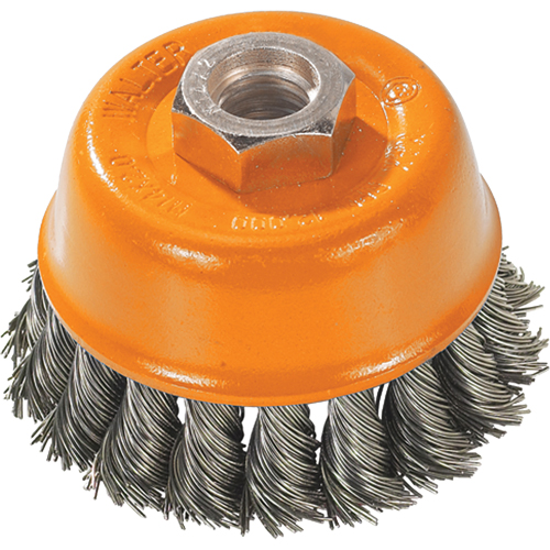 Knot-Twisted Wire Cup Brush, 3" Dia. x 5/8"-11 Arbor Canadian Safety Group Inc.