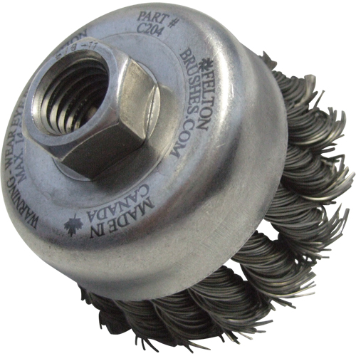 Brosses-boisseau &agrave; fils nou&eacute;s, 2-3/4" dia. x 5/8"-11 arbre Canadian Safety Group Inc.