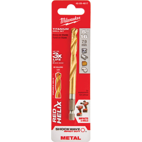 Shockwave Drill Bit, 5/16", Titanium, 2-39/64" Flute, 135° Point Canadian Safety Group Inc.