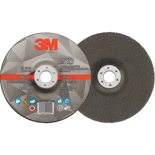 Meule &agrave; tronçonner, 7" x 1/8", Arbre de 7/8", Type 27, C&eacute;ramique Canadian Safety Group Inc.