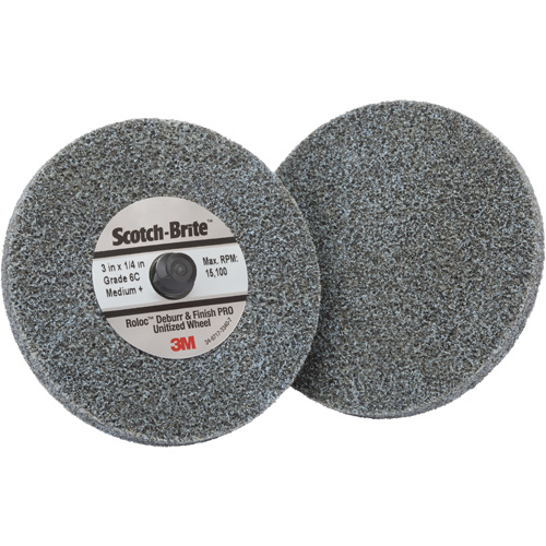 Roloc Deburr & Finish Pro TR Unitized Wheel, 3" x 1/4", Medium Grit, Ceramic Canadian Safety Group Inc.