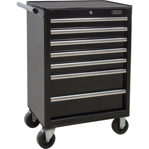 Industrial Tool Cart, 7 Drawers, 27" W x 18-3/4" D x 39" H, Black Canadian Safety Group Inc.