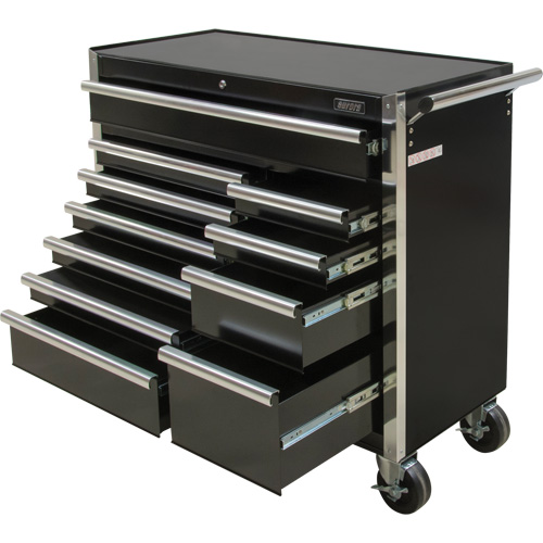 Chariot &agrave; outils industriel, 11 tiroirs, 41" la x 18-3/4" p x 39-1/3" h, Noir Canadian Safety Group Inc.