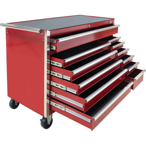Chariot &agrave; outils industriel, 12 tiroirs, 56" la x 24-1/2" p x 38-1/8" h, Rouge Canadian Safety Group Inc.