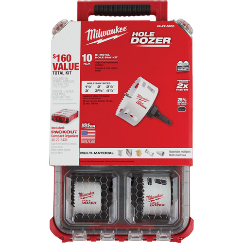 Packout Hole Dozer Hole Saw Kit, 10 Pieces Canadian Safety Group Inc.