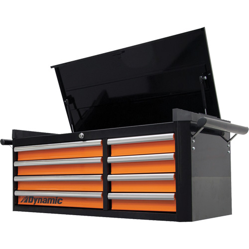 Top Chest, 42" W, 8 Drawers, Black/Orange Canadian Safety Group Inc.
