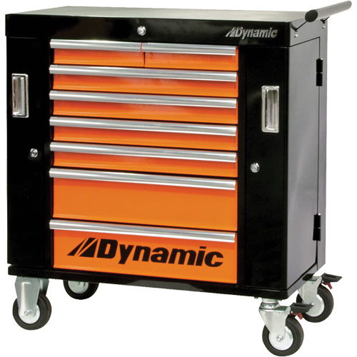 Roller Cabinet, 8 Drawers, 36" W x 18" D x 39-1/4" H, Black/Orange Canadian Safety Group Inc.