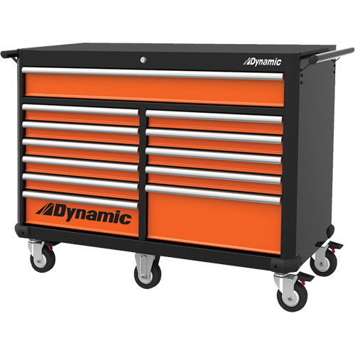 Roller Cabinet, 12 Drawers, 53" W x 24" D x 41" H, Black/Orange Canadian Safety Group Inc.