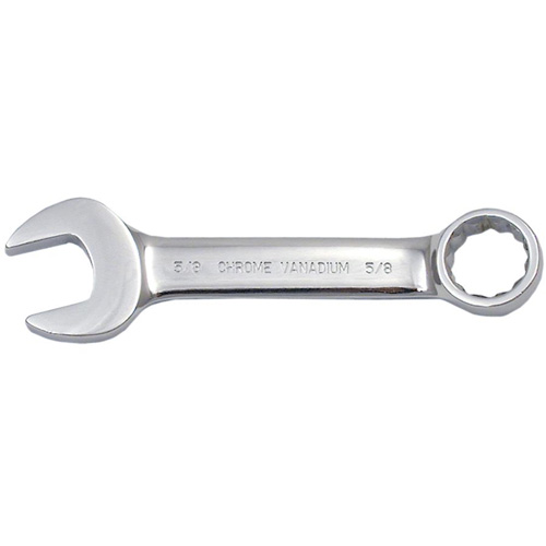 Fully Polished Stubby Combination Wrench, 12 Point, 3/8", Chrome Finish Canadian Safety Group Inc.