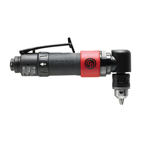 Perceuse pneumatique angulaire r&eacute;versible, mandrin 3/8", Entr&eacute;e d'air 1/4" NPT, Tr/min &agrave; vide 2000 Canadian Safety Group Inc.