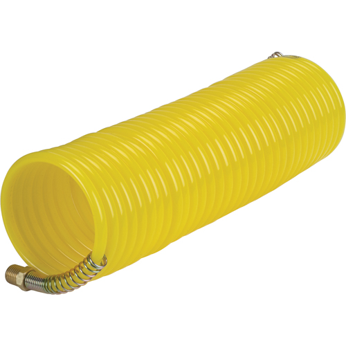 Nylon Coil Air Hose With Fittings, Air, 1/4" ID x 25' L, Nylon, 200 PSI at 23°C Canadian Safety Group Inc.