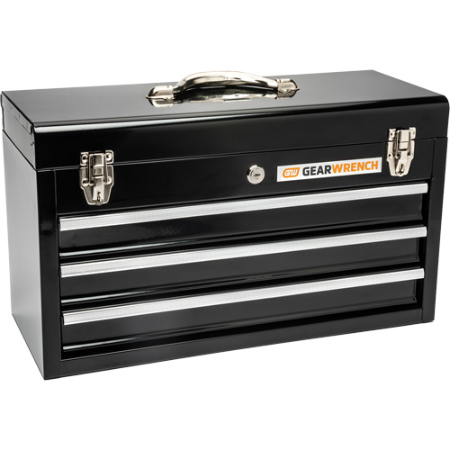 Portable Tool Box, 20" W, 3 Drawers, Black Canadian Safety Group Inc.