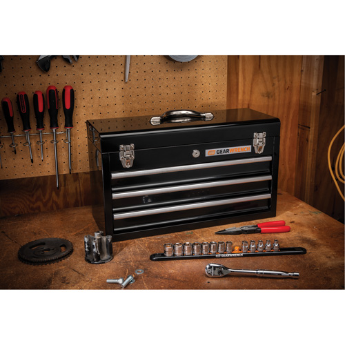 Portable Tool Box, 20" W, 3 Drawers, Black Canadian Safety Group Inc.