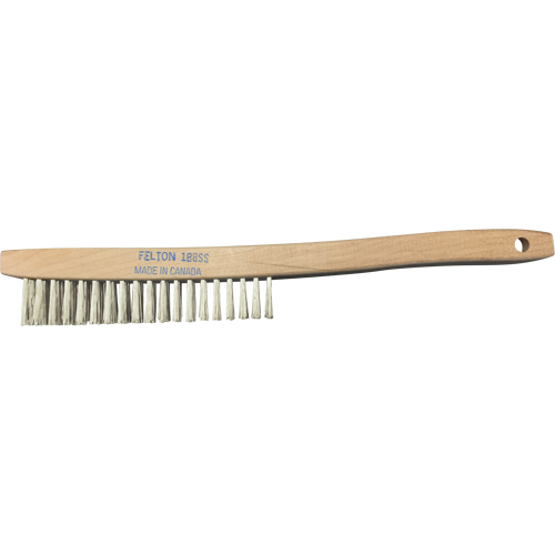 Brosses de nettoyage &agrave; manche recourb&eacute;, Acier inoxydable, 4 x 19 rangs de fils, Longueur 14" Canadian Safety Group Inc.