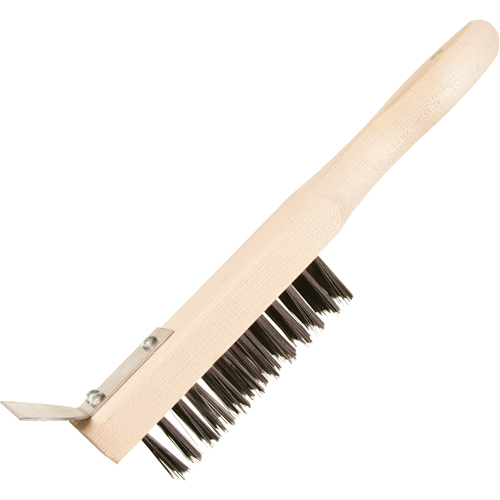 Brosse de nettoyage avec racloir, Acier, 5 x 13 rangs de fils, Longueur 11-3/8" Canadian Safety Group Inc.