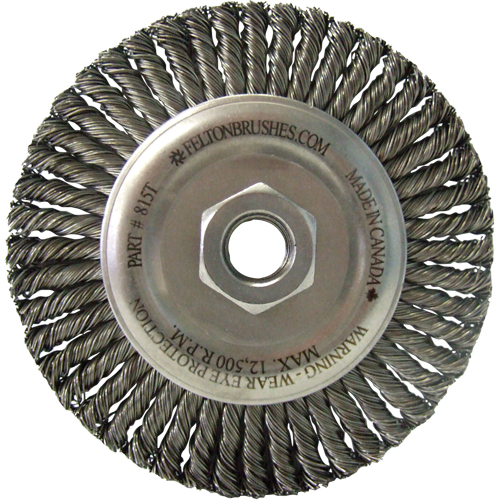 Wire Wheel Brushes, 5-7/8" Dia., 0.02" Fill, 5/8"-11 Arbor, Steel Canadian Safety Group Inc.