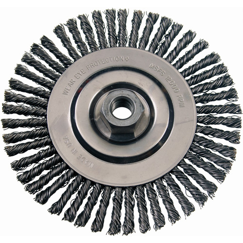 Wire Wheel Brushes, 4-7/8" Dia., 0.02" Fill, 5/8"-11 Arbor, Stainless Steel Canadian Safety Group Inc.