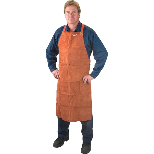 Leather Apron, Bib, 42" L, Lava Brown Canadian Safety Group Inc.