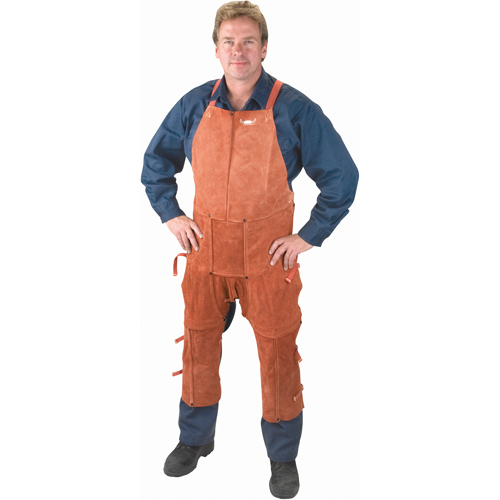 Leather Apron & Chaps, Split-Leg Bib, 42" L, Lava Brown Canadian Safety Group Inc.
