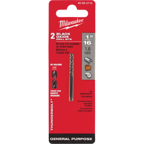 Thunderbolt&reg; Jobber Drill Bit, High Speed Steel, 1/16", 1-7/8" L, 7/8" Flute, 135° Point Angle Canadian Safety Group Inc.