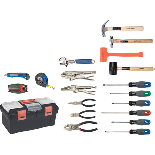 Jeu d'outils essentiels avec coffret en plastique, 28 morcea Canadian Safety Group Inc.