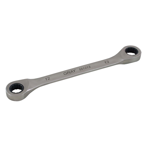 Double Box End Gear Ratcheting Wrench, 12 Point, 8 mm x 9 mm, Plain Finish Canadian Safety Group Inc.