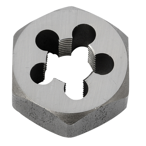 Hex Rethreading Die Nut, 1"/1-1/16" Dia., 3/8"-18 Thread, Carbon Steel/Chromium Steel Canadian Safety Group Inc.