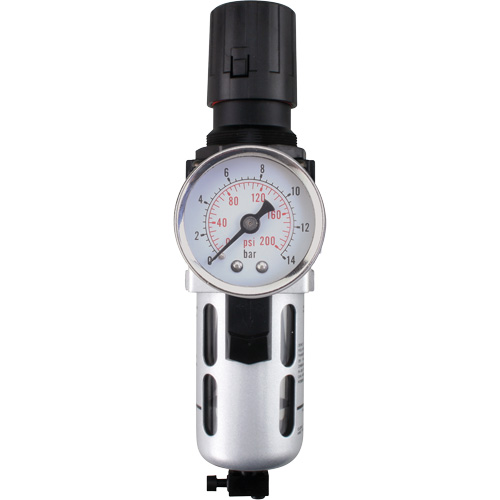 Filtre/r&eacute;gulateur d'air modulaire (manom&egrave;tre compris), 1/4" NPT, 145 PSI, Capacit&eacute; de 0,3 oz liq. Canadian Safety Group Inc.