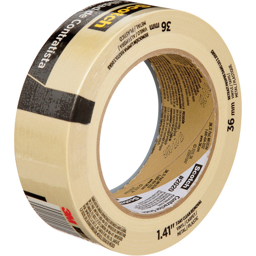 Scotch&reg; Contractor Grade Masking Tape 2020, 36 mm (1-1/2") x 55 m (180'), Beige Canadian Safety Group Inc.