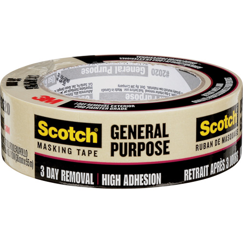 Scotch&reg; Contractor Grade Masking Tape 2020, 36 mm (1-1/2") x 55 m (180'), Beige Canadian Safety Group Inc.