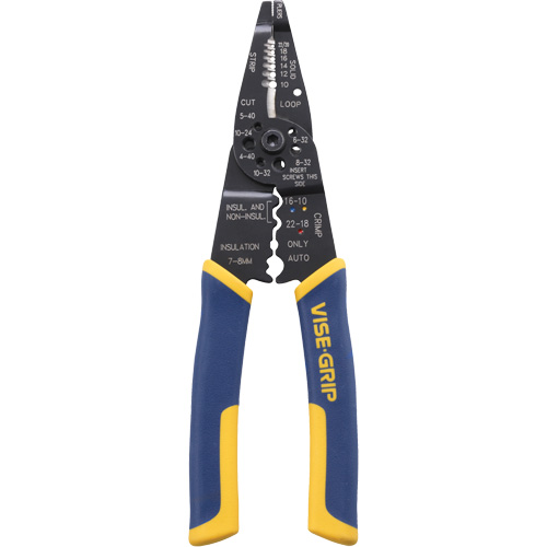 Outil polyvalent &agrave; d&eacute;nuder/sertir/couper les fils, 8-1/2" lo, 10 - 22 AWG Canadian Safety Group Inc.