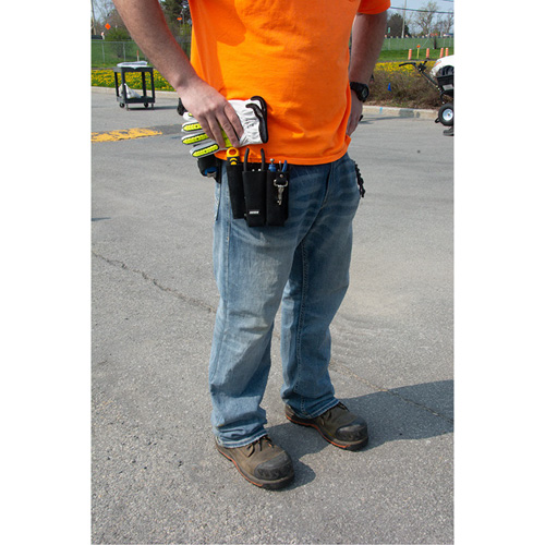 Porte-outils pour monteur de ligne, Porte-outil multiple, Cuir, 3 Poches Canadian Safety Group Inc.