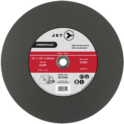 A24R PowerPlus Cut-Off Wheel, 12" x 1/8", 20 mm Arbor, Type 1, 6600 RPM Canadian Safety Group Inc.