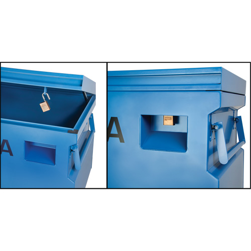 Coffre &agrave; outils de chantier, 48" x 24" x 27-3/5", Acier, Bleu Canadian Safety Group Inc.