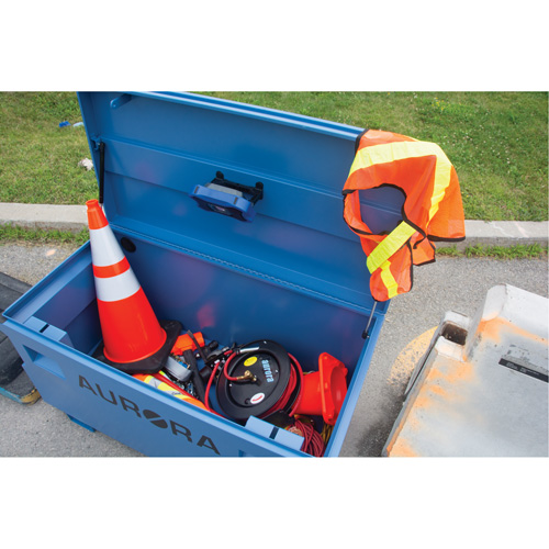Coffre &agrave; outils de chantier, 48" x 24" x 27-3/5", Acier, Bleu Canadian Safety Group Inc.