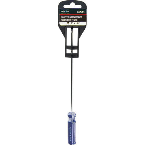 Tournevis &agrave; fente bleu transparent avec bandes, Tige de 1/8", Ronde, Prise en Plastique Canadian Safety Group Inc.