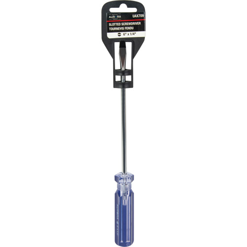 Tournevis &agrave; fente bleu transparent avec bandes, Tige de 1/4", Ronde, Prise en Plastique Canadian Safety Group Inc.