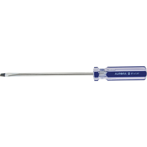 Tournevis &agrave; fente bleu transparent avec bandes, Tige de 1/4", Ronde, Prise en Plastique Canadian Safety Group Inc.