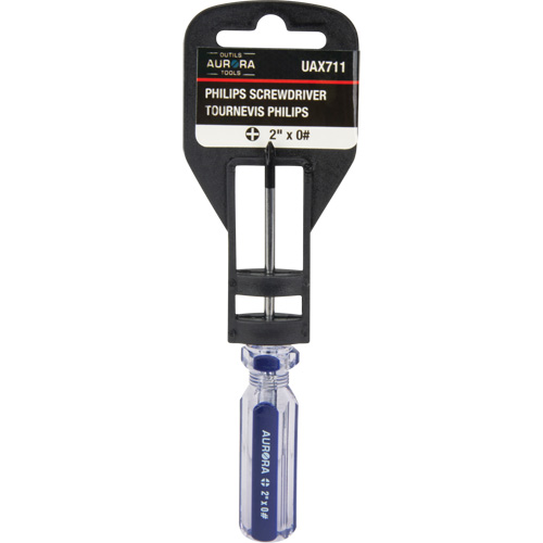Tournevis Philips bleu transparent avec bandes, #0, Prise Plastique Canadian Safety Group Inc.