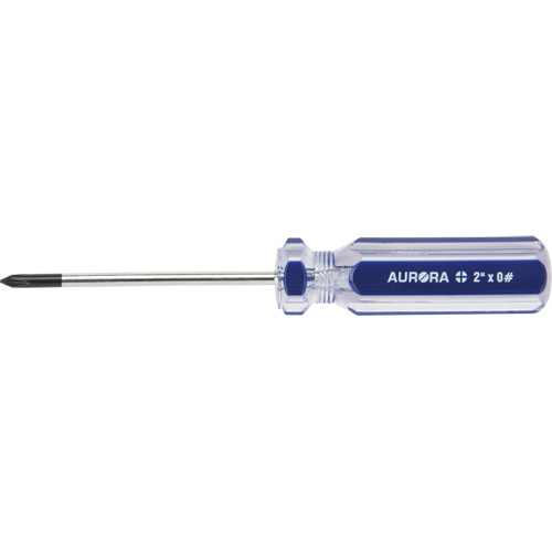 Tournevis Philips bleu transparent avec bandes, #0, Prise Plastique Canadian Safety Group Inc.