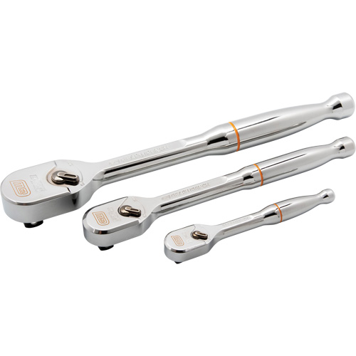 Ensemble de rochet &agrave; t&ecirc;te en goutte enti&egrave;rement polie avec prises 1/4", 3/8" & 1/2" 120XP Canadian Safety Group Inc.