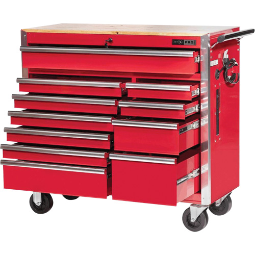 PRC4211 Pro Series Roller Cabinet, 11 Drawers, 42" W x 18" D x Red Canadian Safety Group Inc.