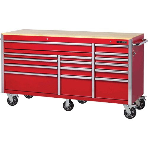 PRC7215 Pro Series Roller Cabinet, 15 Drawers, 72" W x 24" D x Red Canadian Safety Group Inc.