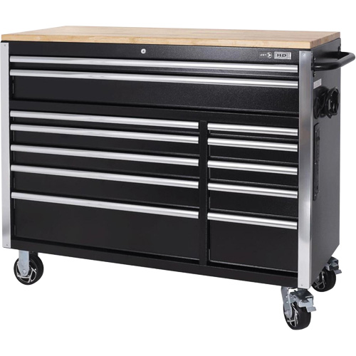HDRC5212 HD Series Roller Cabinet, 12 Drawers, 51-1/4" W x 21" D x 40-3/10" H, Black Canadian Safety Group Inc.