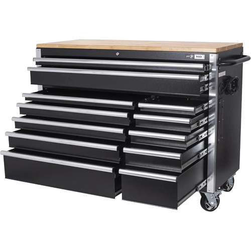 HDRC5212 HD Series Roller Cabinet, 12 Drawers, 51-1/4" W x 21" D x 40-3/10" H, Black Canadian Safety Group Inc.