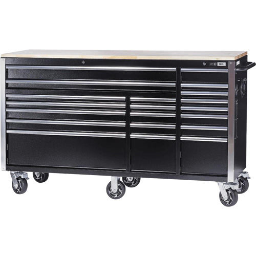 HDRC7220 HD Series Roller Cabinet, 20 Drawers, 72" W x 24" D x 42-3/10" H, Black Canadian Safety Group Inc.