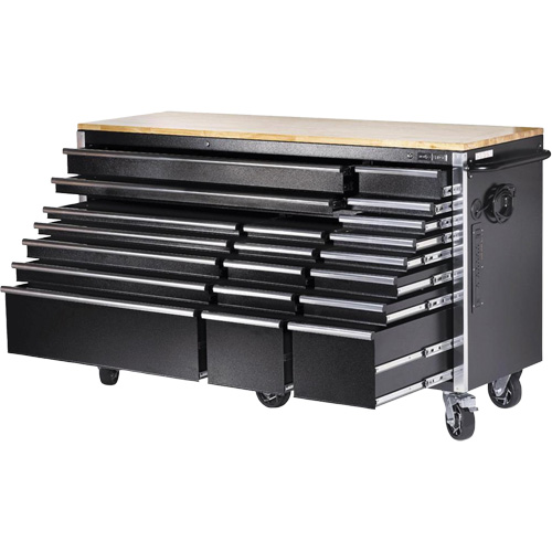 HDRC7220 HD Series Roller Cabinet, 20 Drawers, 72" W x 24" D x 42-3/10" H, Black Canadian Safety Group Inc.