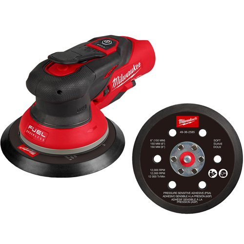 M12 FUEL 6" Random Orbital Sander, 6" Sand Paper, 12 V Canadian Safety Group Inc.