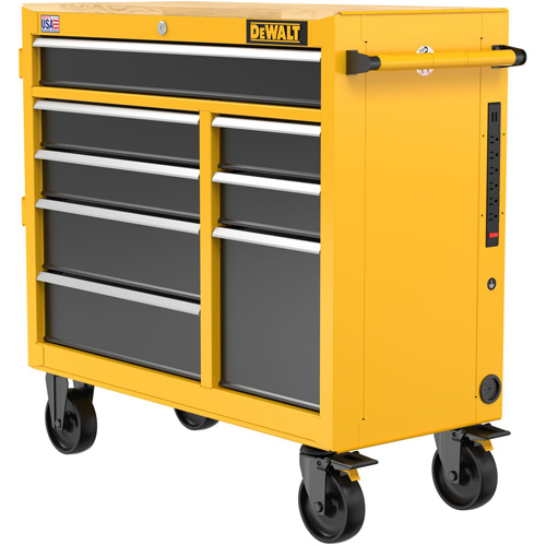 Heavy-Duty Mobile Workstation, 8 Drawers, 40" W x Yellow Canadian Safety Group Inc.
